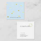 Gold Dot Pattern Baby Blue Square Visitekaartje (Voorkant / Achterkant)