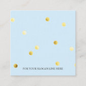 Gold Dot Pattern Baby Blue Square Visitekaartje (Voorkant)