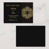 Gold Dot Pattern en Mandala slaan de datum op Notitiekaartje (Voorkant / Achterkant)