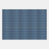 Gold Dot Patterns op Royal Blue Inpakpapier Vel (Voorkant 2)