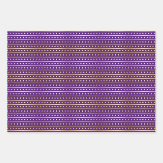 Gold Dot Patterns op Royal Paarse Inpakpapier Vel (Voorkant 2)