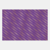 Gold Dot Patterns op Royal Paarse Inpakpapier Vel (Voorkant 3)