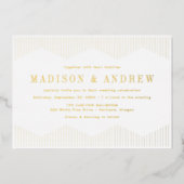 Gold Dotted Deco Wedding Folie Uitnodiging (Voorkant)