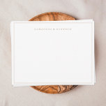 Gold Double Border Couple Notitiekaartje<br><div class="desc">Gold Double Border Couple Note Card - een korte notitie die vrienden bedankt,  een uitnodiging voor een etentje,  een weekendbezoek of een oprit,  enz.</div>
