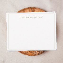 Gold Double Border Couple Notitiekaartje