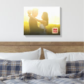 Gold Double Happiness Chinese Wedding Photo Canvas Afdruk (Insitu (Slaapkamer))