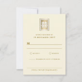 Gold Double Happiness Elegant Chinese Wedding RSVP Kaartje (Voorkant)