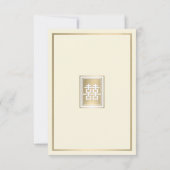 Gold Double Happiness Elegant Chinese Wedding RSVP Kaartje (Achterkant)