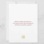 Gold Double Happiness Lantern Chinese Invitae Kaart (Achterkant)