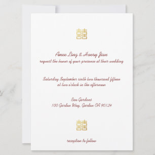 Gold Double Happiness Lantern Chinese Invitae Kaart