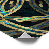 Gold Double Happiness Symbol Gold en Abalone Poster (Hoek)