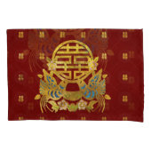 Gold Double Happiness Symbool met vogels Kussensloop (Voorkant)