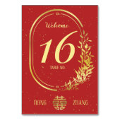 Gold Double Happiness Wedding Kaart (Voorkant)