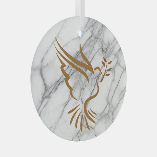 Gold Dove Ceramic Ornament (Voorkant Rechts)