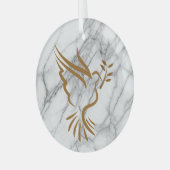 Gold Dove Ceramic Ornament (Voorkant links)