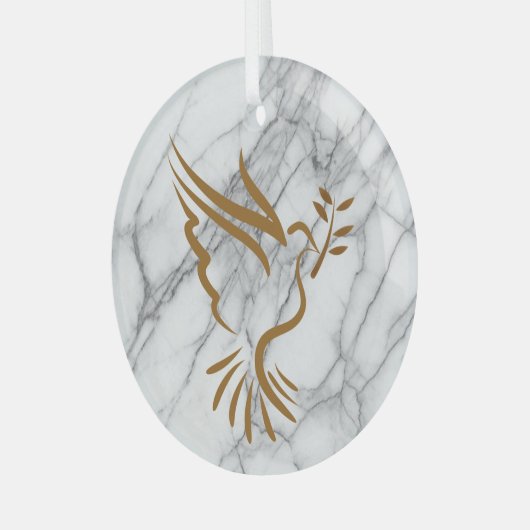Gold Dove Ceramic Ornament (Voorkant links)