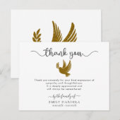 Gold Dove Elegant Funeral Hartelijk dank! Briefkaart (Voorkant / Achterkant)