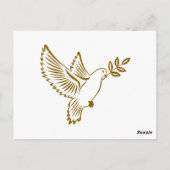 Gold Dove Funeral Simple Script Hartelijk dank Briefkaart (Achterkant)