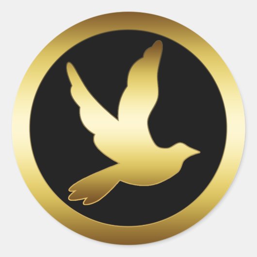 GOLD DOVE RONDE STICKER (Voorkant)