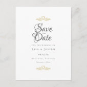 Gold Doves en Heart Elegant Script Save the Date Aankondigingskaart (Voorkant)