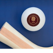 Gold Dragon and Medieval Stars and Moon on Maroon Pingpongbal