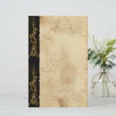 Gold Dragon Asian Parchment-effect Stationery Briefpapier (Staand voorkant)