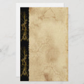 Gold Dragon Asian Parchment-effect Stationery Briefpapier (Voorkant / Achterkant)