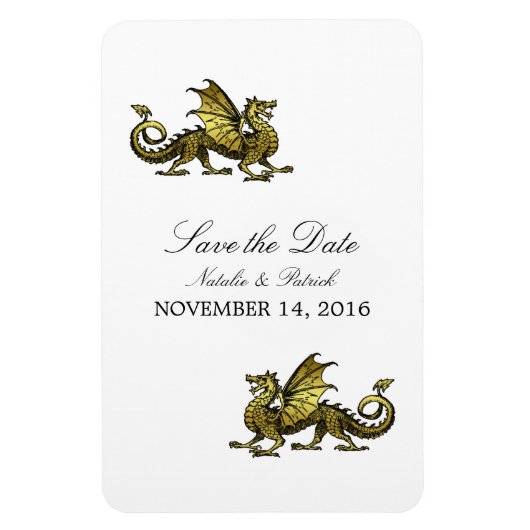 Gold Dragon bewaart de Magnet Datum Magneet (Verticaal)