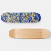 Gold Dragon Blue Satin Lush Skateboard (Horizontaal)