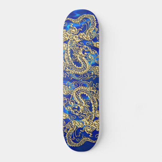 Gold Dragon Blue Satin Lush Skateboard (Voorkant)