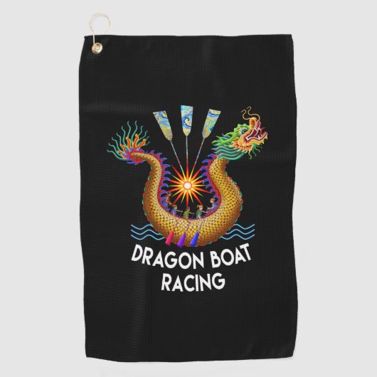 Gold Dragon Boat Racing Golfhanddoek (Voorkant)