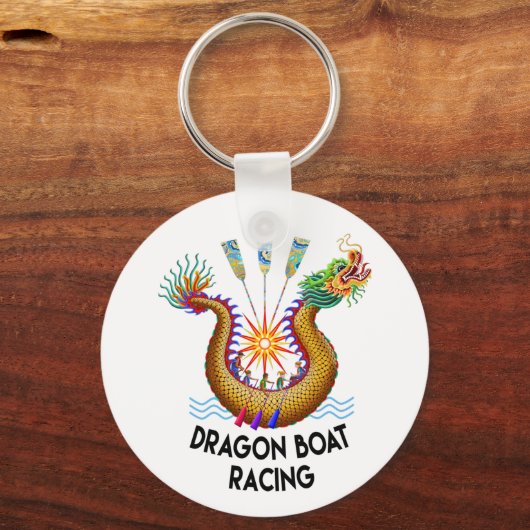 Gold Dragon Boat Racing Sleutelhanger (Voorkant)