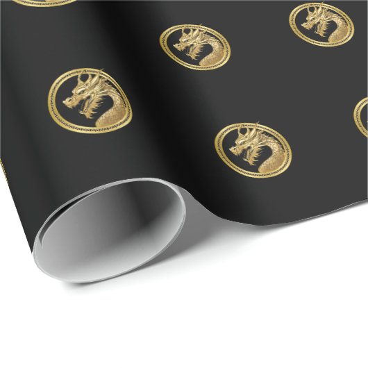 Gold Dragon Cadeaupapier (Rol Hoek)