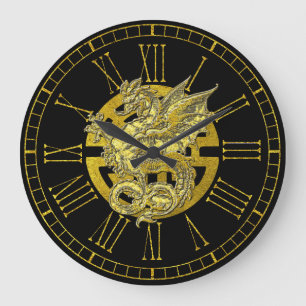 Gold Dragon Chinese Symbol Provoorspoed Grote Klok
