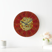 Gold Dragon Chinese Symbol Provoorspoed Grote Klok (Huis)