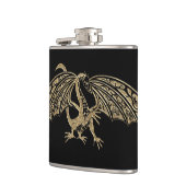 Gold Dragon Fantasy Gothic Flask Heupfles (Links)