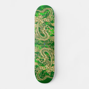 Gold Dragon Green Satin Lush Skateboard