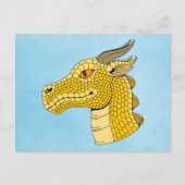 Gold Dragon Head in Profile Briefkaart (Voorkant)