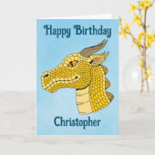 Gold Dragon Head in Profile Kaart (Gele Bloem)