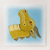 Gold Dragon Head in Profile Legpuzzel (Horizontaal)