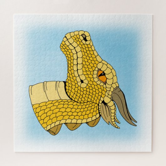 Gold Dragon Head in Profile Legpuzzel (Horizontaal)