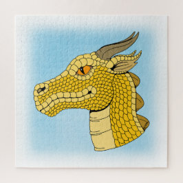 Gold Dragon Head in Profile Legpuzzel