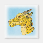 Gold Dragon Head in Profile Magneet (Voorkant)