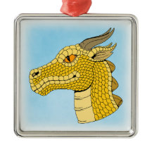 Gold Dragon Head in Profile