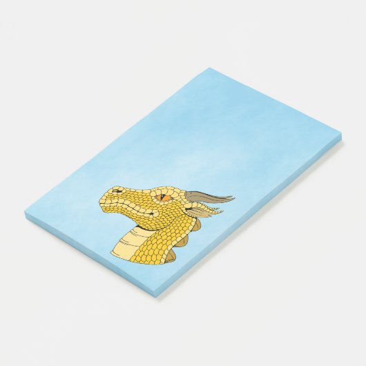 Gold Dragon Head in Profile Post-it® Notes (Schuin)