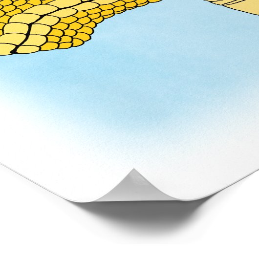 Gold Dragon Head in Profile Poster (Hoek)