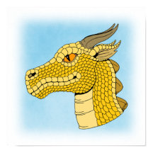 Gold Dragon Head in Profile