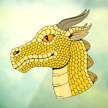 Gold Dragon Head in Profile