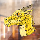 Gold Dragon Head in Profile Raamsticker (Vel 2)