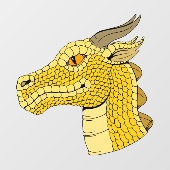 Gold Dragon Head in Profile Raamsticker (Vel)